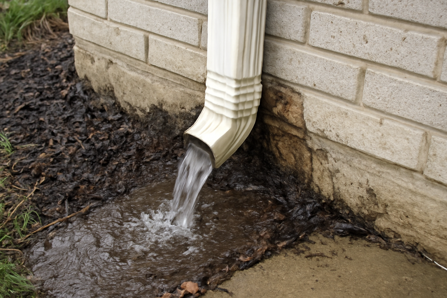Downspout Failure Water Removal in Gladstone, MO