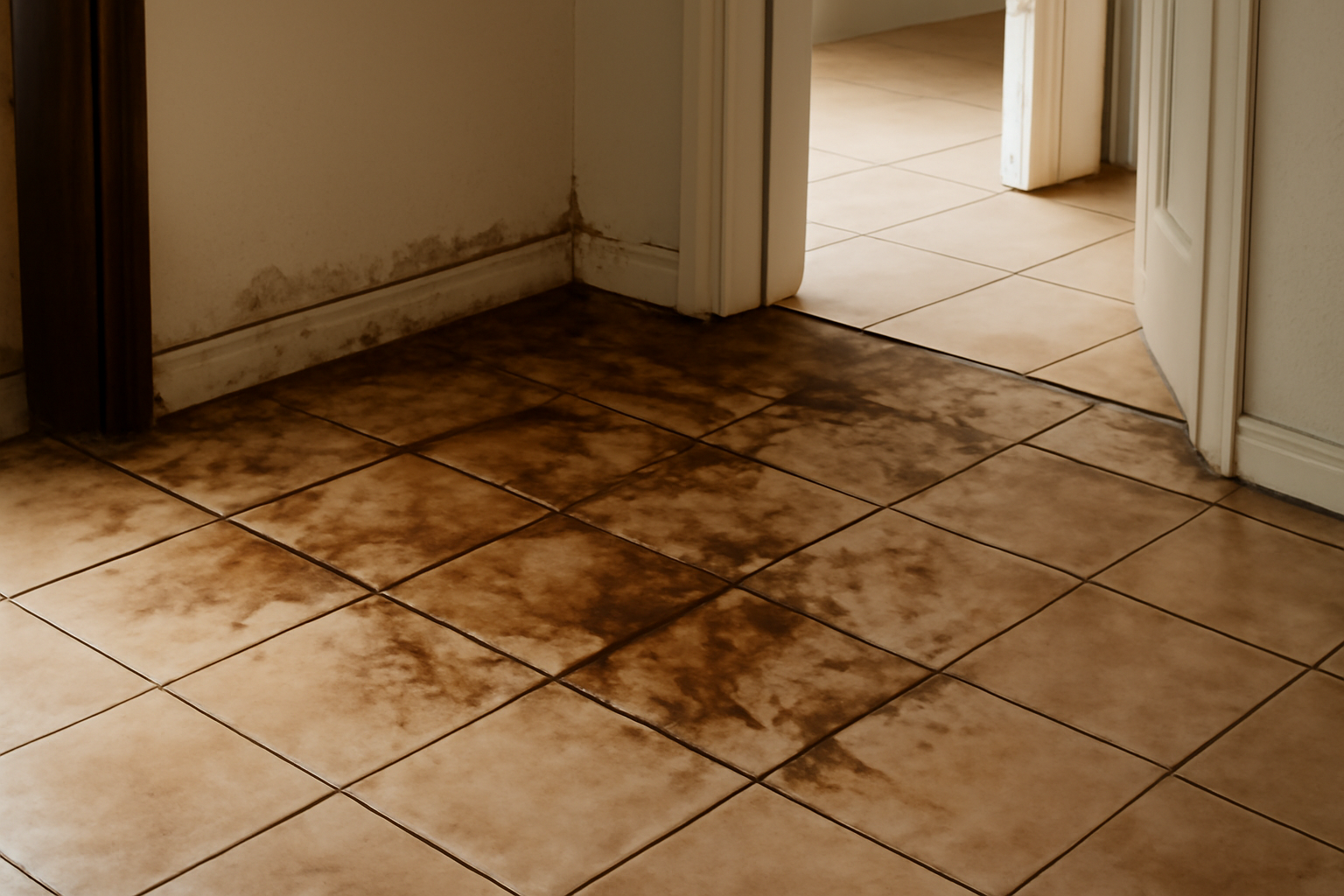Tile Floor Water Damage Restoration in Adrian, MO